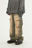 Franken incision pigment cargo denim pants