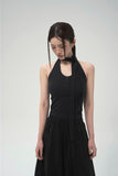 LONG TIE HALTER TOP