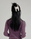 Mink fur hairpin