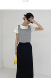 Cable Square Neck Knit Vest