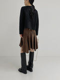 Unbalanced Frill Midi Skirt