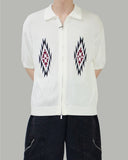 Potem collar short sleeve cardigan