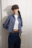 Check crop midi shirt