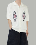Potem collar short sleeve cardigan