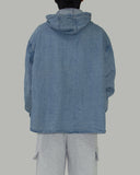 Linf hooded denim shirt