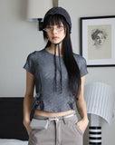 Buckle Crop Ribbed T-Shirt