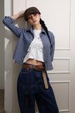 Check crop midi shirt