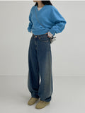 885 Washed Curved Wide Denim