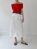 Slab H-line Banding Long Skirt