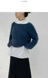 Leaf Boatneck Crop Knit