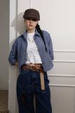 Check crop midi shirt