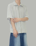 Kamen short sleeve knit zip-up