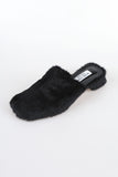 Lumpy fur mule shoes