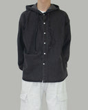 Linf hooded denim shirt