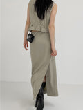 Beth Unbalanced Stripe H-Line Skirt