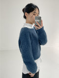 Leaf Boatneck Crop Knit