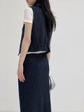 Beth Stripe V-neck Vest