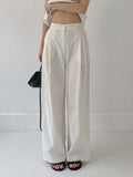 Maria Linen Banding Wide Pants