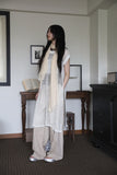 Pleated ST linen cotton pants