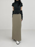 Maxi Low Rise H-Line Skirt