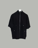 Kamen short sleeve knit zip-up
