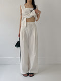 Maria Linen Banding Wide Pants