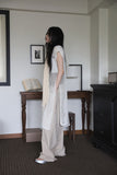 Pleated ST linen cotton pants