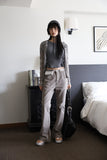 Buckle Crop Ribbed T-Shirt