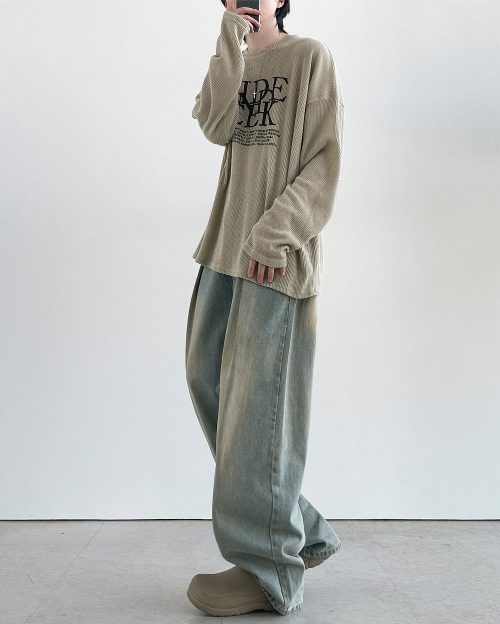 【YOURNUS】Interior One-Tuck Wide Denim Pants YOURNUS (ユアノス) - インテリアワンタックワイドデニムパンツ