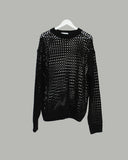 Os punching see-through knit