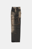 Franken incision pigment cargo denim pants