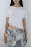 Lace carry diagonal tee