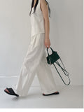 Maria Linen Banding Wide Pants