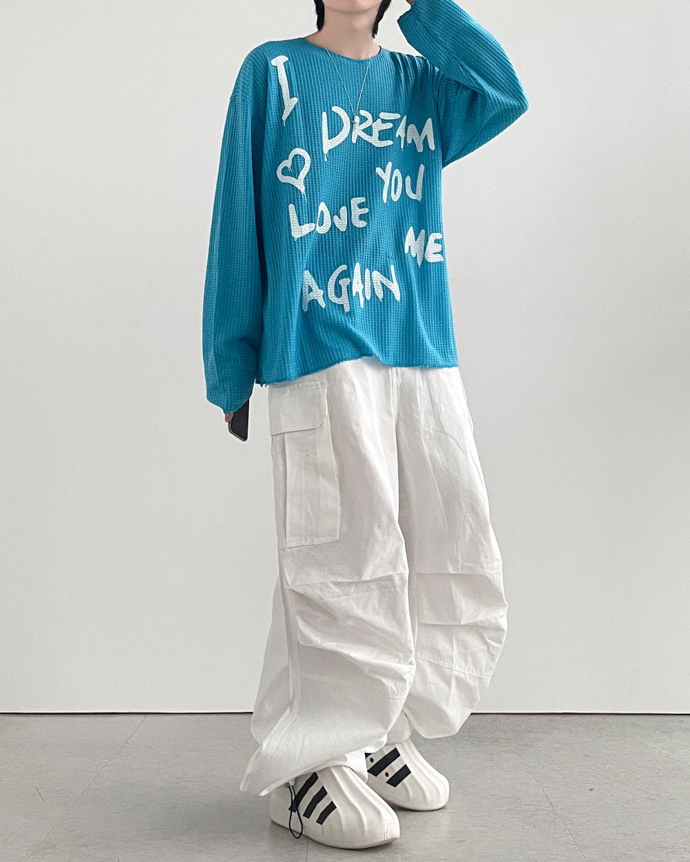 【YOURNUS】Cream Crople Knit T-shirt SLIM KNITTED SILK T-SHIRT - GREY-BEIGE | COS