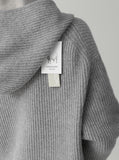 [Premium] Cashmere Knit Hood Half Zip Up