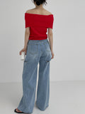 662 Three Cut Brush Long Wide Denim