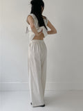 Maria Linen Banding Wide Pants