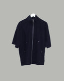 Kamen short sleeve knit zip-up