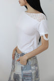 Lace carry diagonal tee