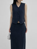 Beth Stripe V-neck Vest