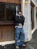 Berlin Crack Washing Leather Jacket