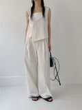 Maria Linen Banding Wide Pants