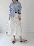 Slab H-line Banding Long Skirt