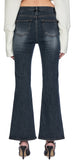 Dirt washing flared jeans