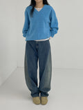 885 Washed Curved Wide Denim