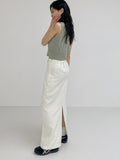 Cable Square Neck Knit Vest