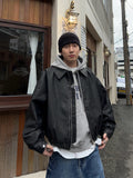 Berlin Crack Washing Leather Jacket