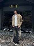 Brown Tin Brush Wide Denim