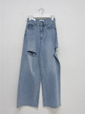 662 Three Cut Brush Long Wide Denim