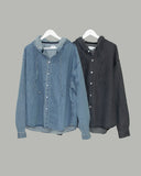Linf hooded denim shirt